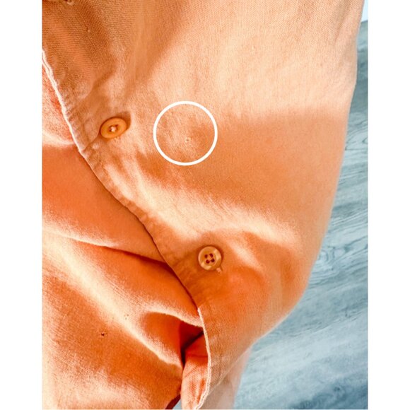 Pronto Uomo 100% Orange Linen Top - Picture 8 of 8